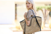 Kempton & Co Natural Raffia Mesh Slim Taunton Tote
