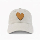 Kerri Rosenthal Imperfect Leather Heart Hat - Lt Grey/Camel