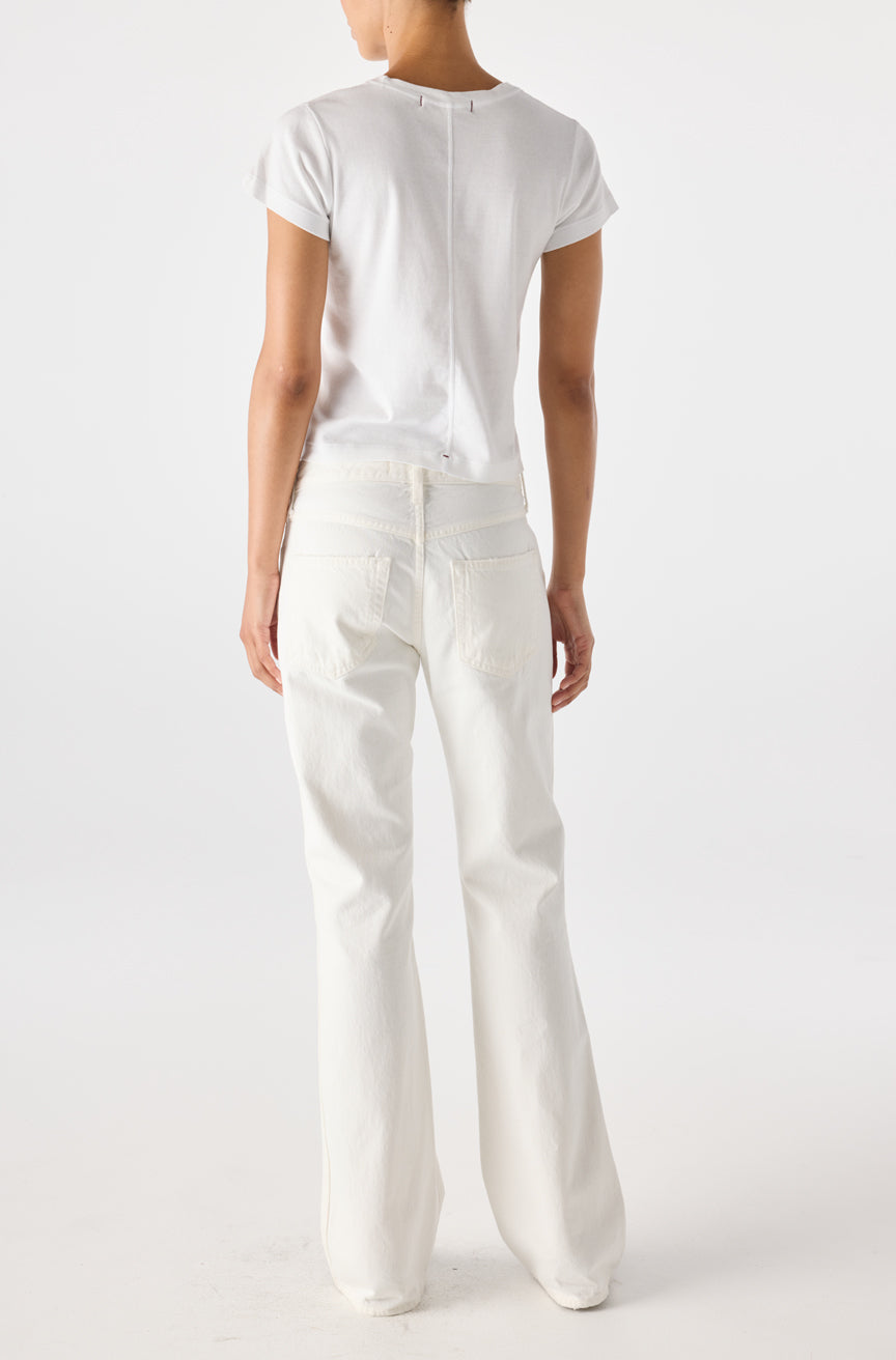 AMO Marcenia Low Boot Cut Jean in Eggshell