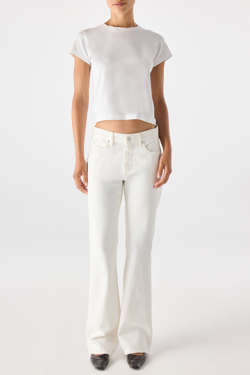 AMO Marcenia Low Boot Cut Jean in Eggshell