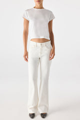 AMO Marcenia Low Boot Cut Jean in Eggshell