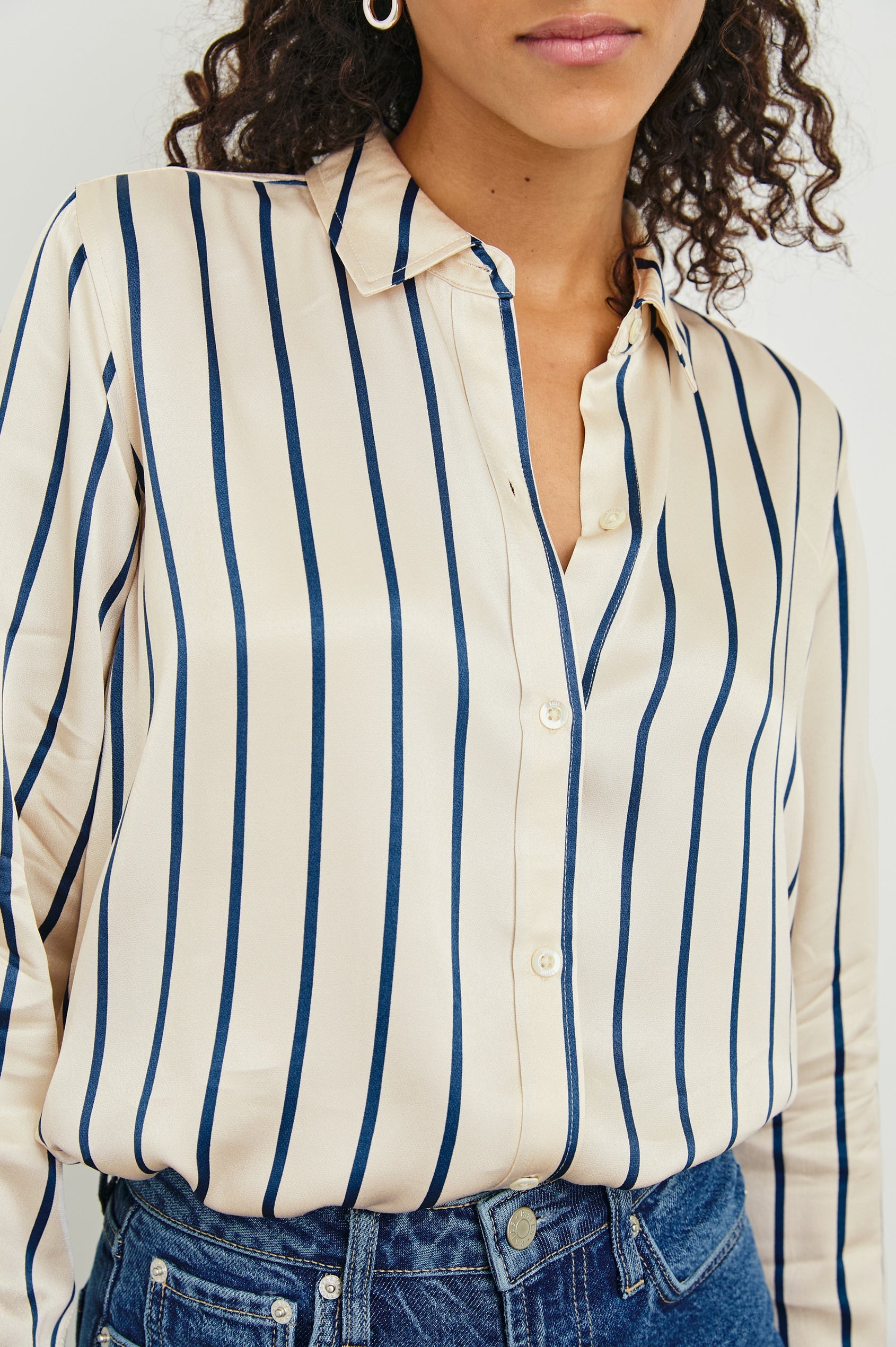 Rails Maria Shirt in Ceramic Navy Stripe