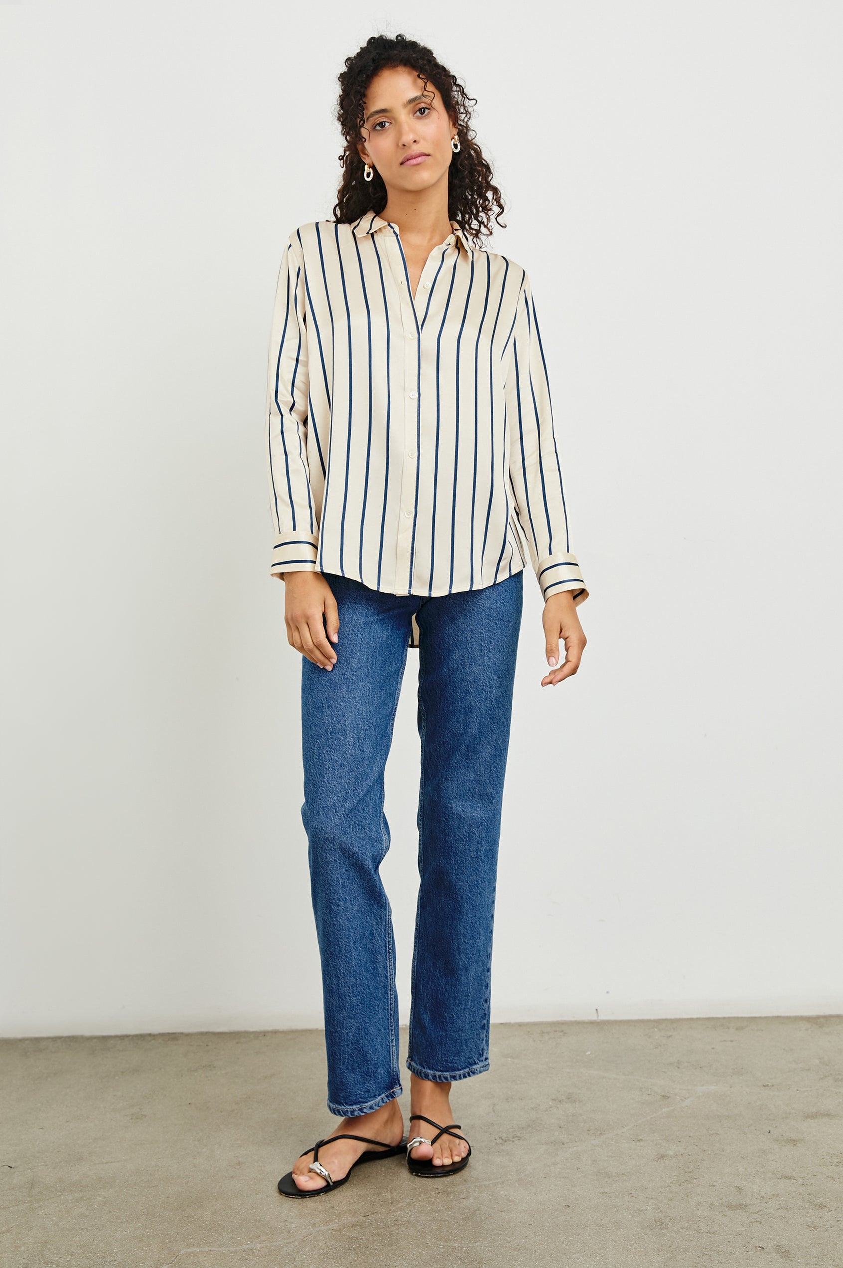 Rails Maria Shirt in Ceramic Navy Stripe