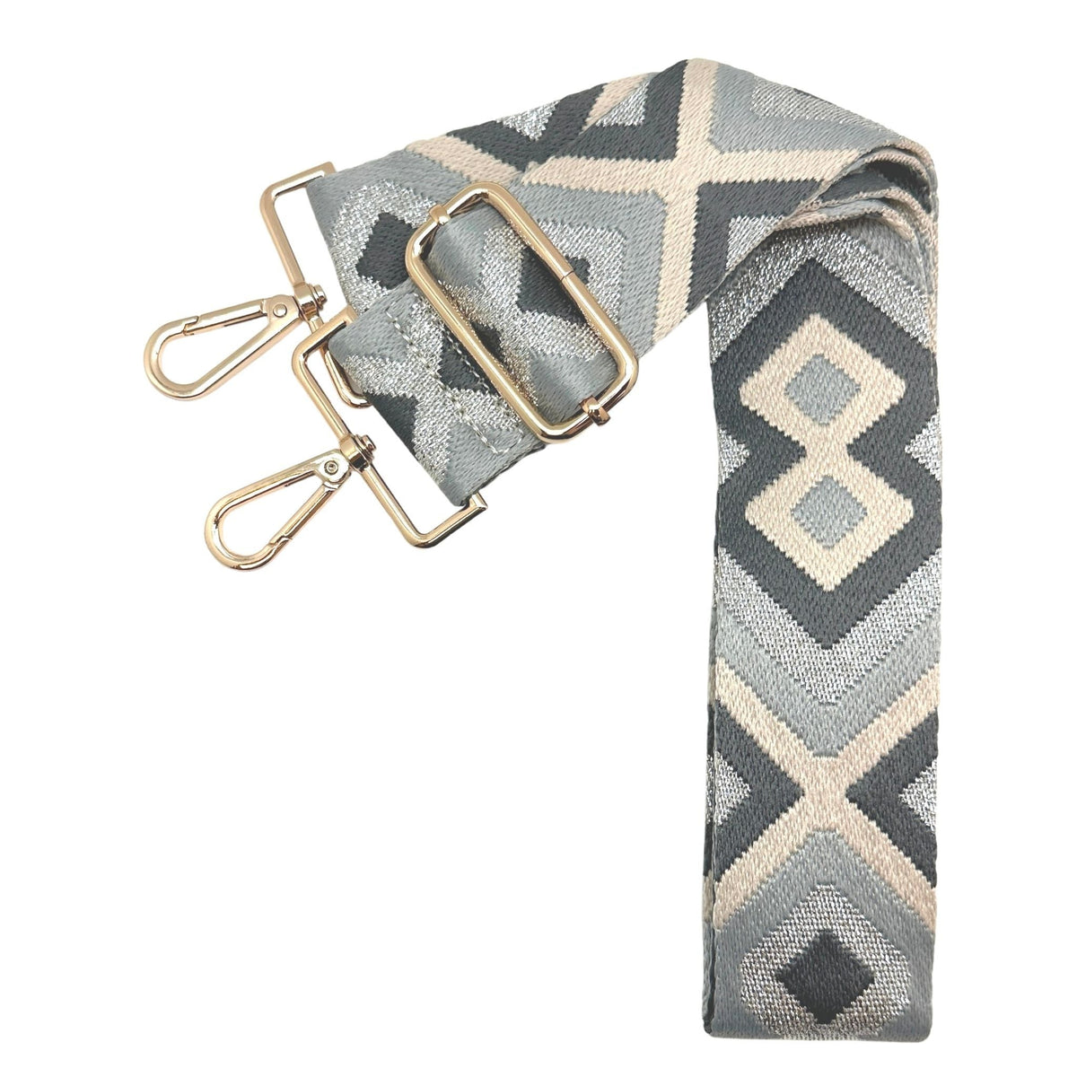 Adjustable Canvas Bag Strap in Boho Asst Metallics