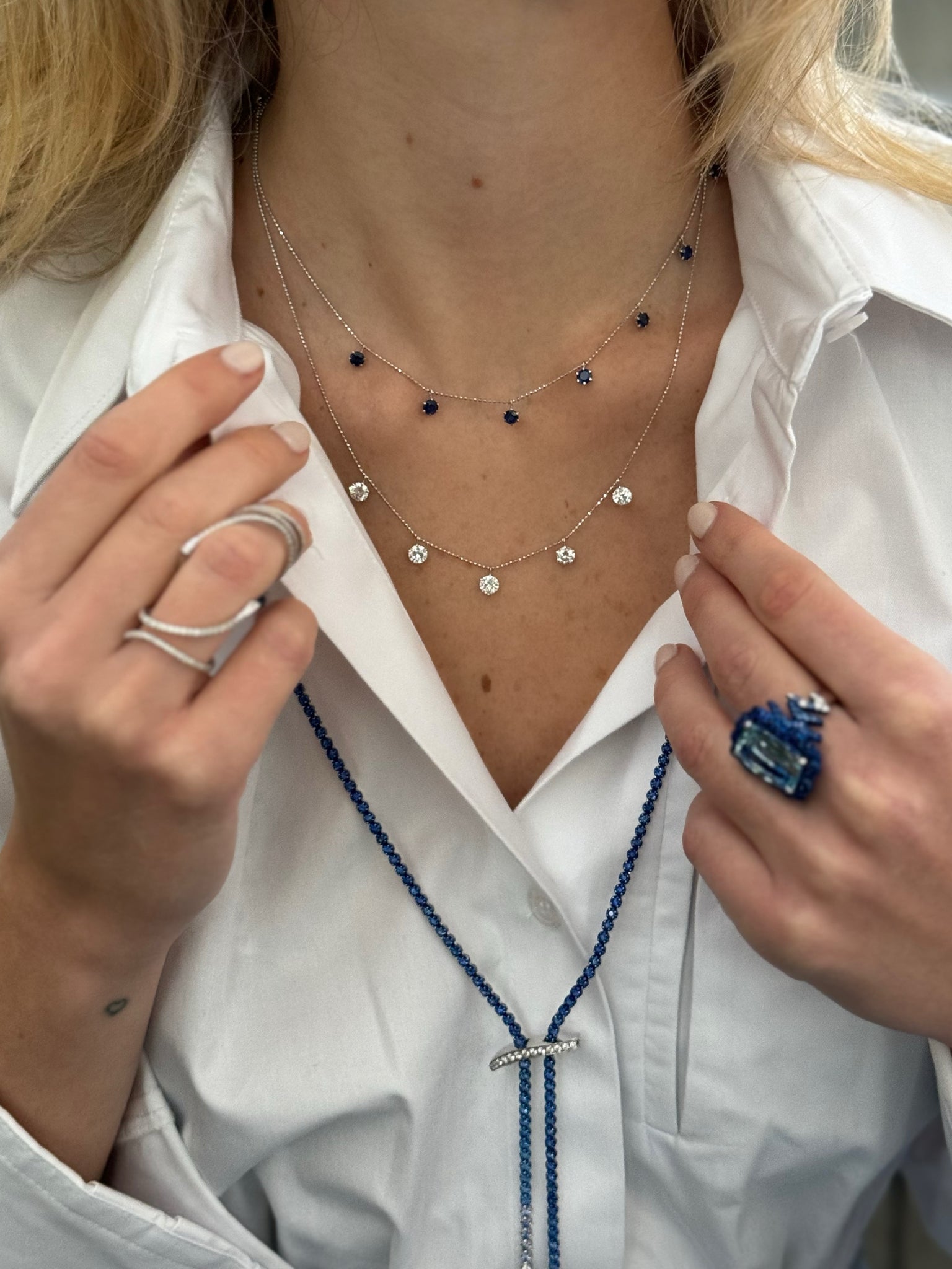 Graziela 2ct Blue Sapphire Floating Necklace