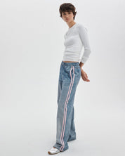 Rag & Bone Miramar Sport Stripe Track Pants - Pink Stripe