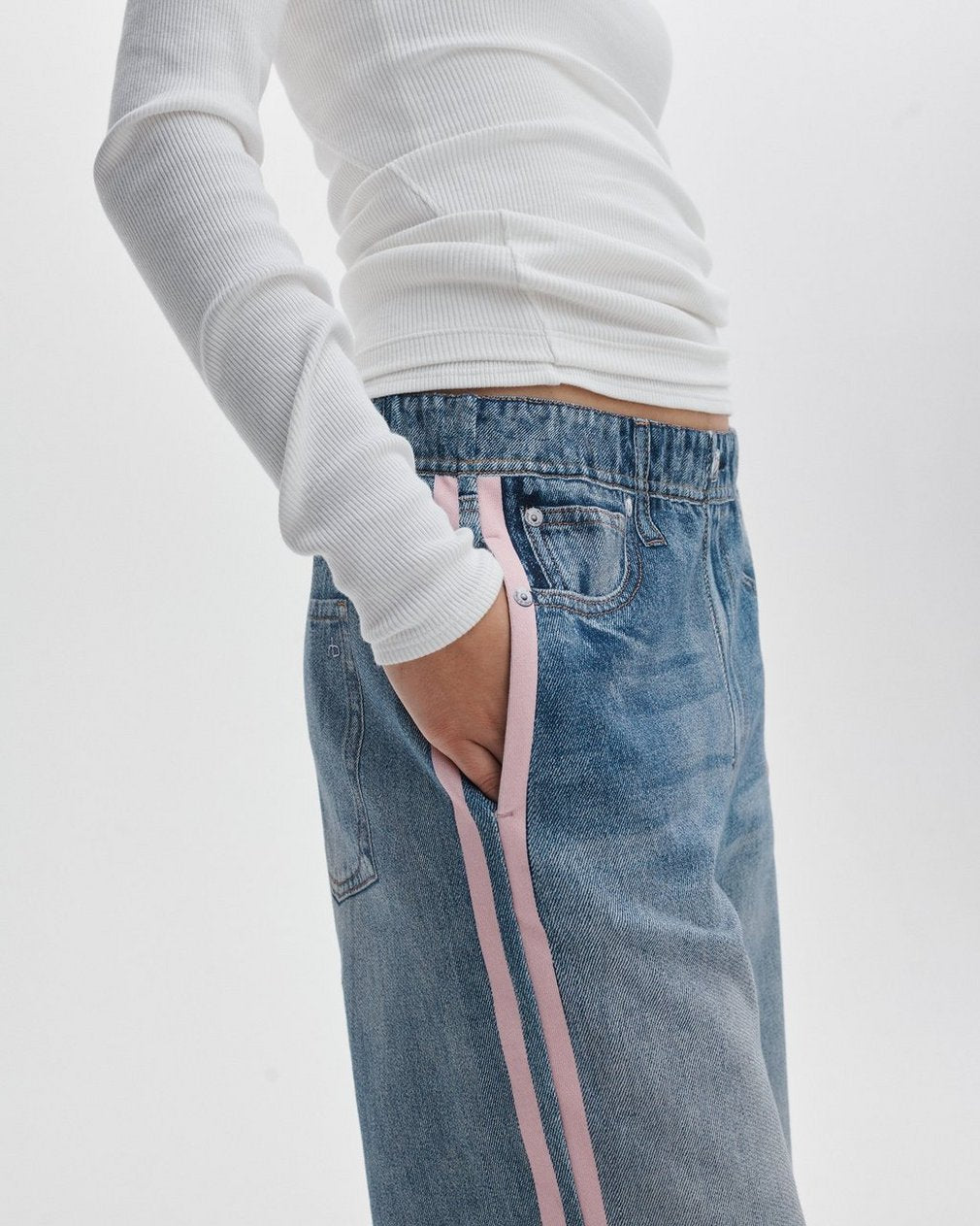 Rag & Bone Miramar Sport Stripe Track Pants - Pink Stripe