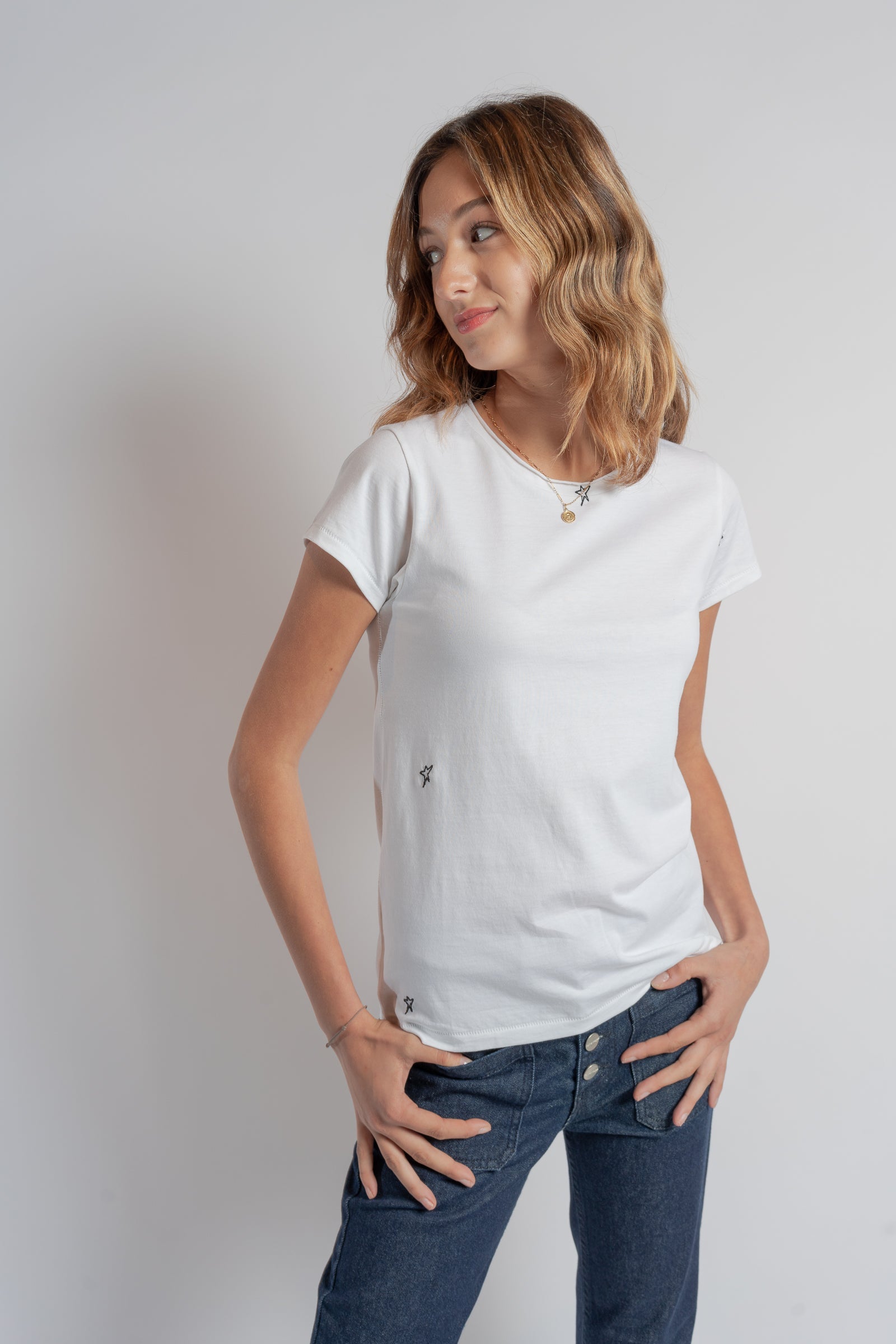 Catherine Gee Embroidered Cotton Tee - Star