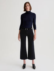 AG Saige Wide Leg Crop Jean in Super Black