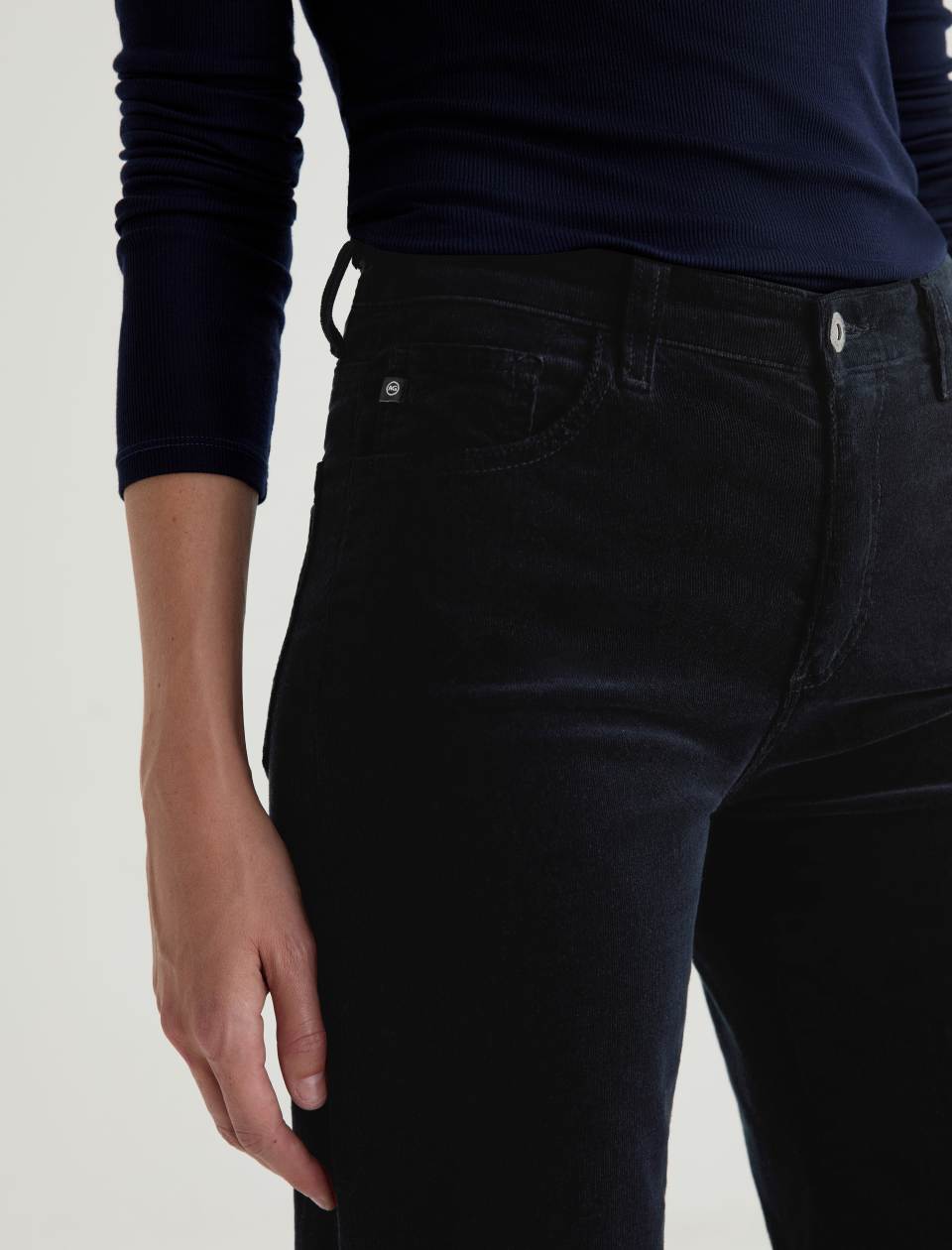 AG Saige Wide Leg Crop Jean in Super Black