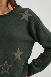 Rails Perci Sweater in Olive Gold Stars