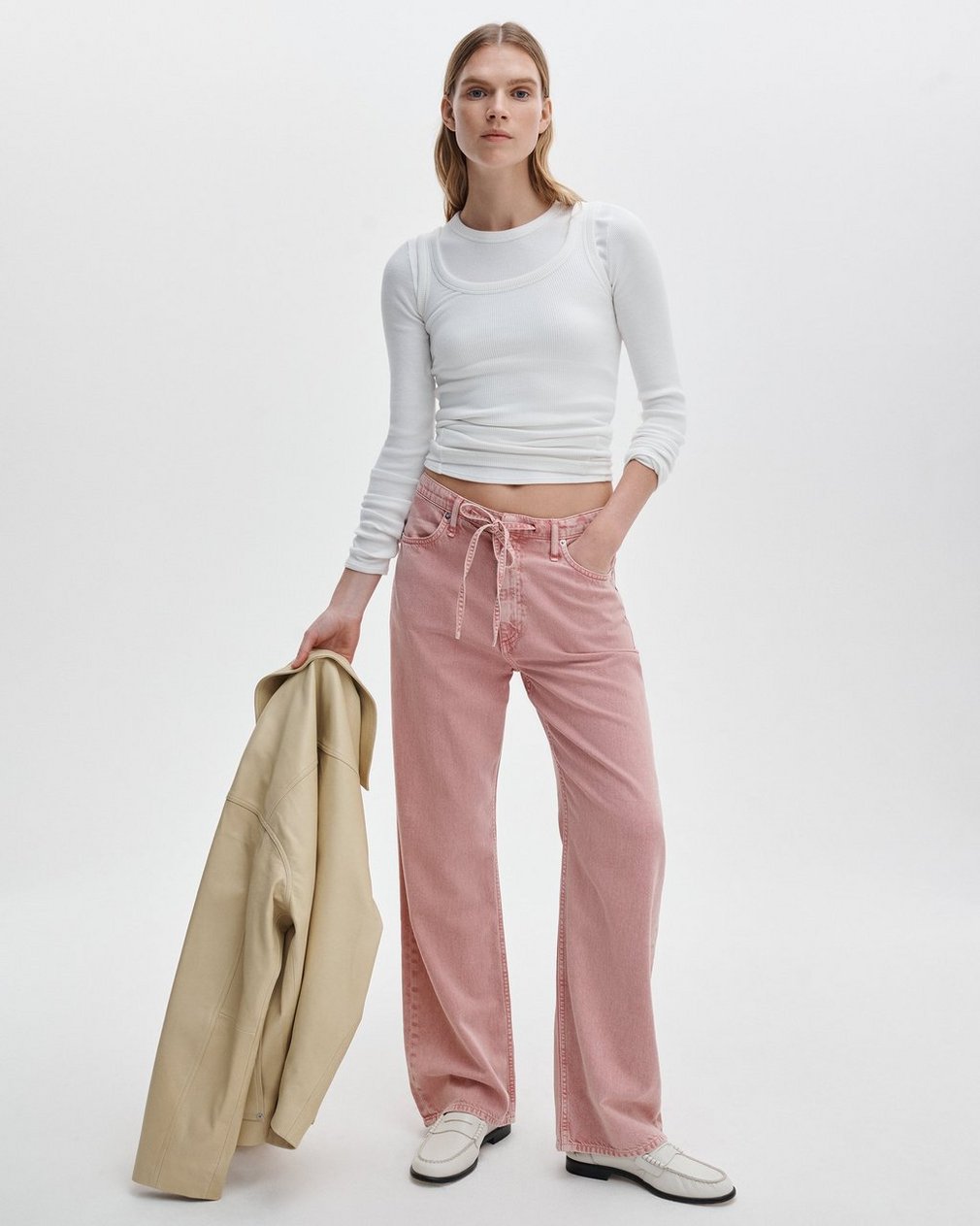 Rag & Bone Phoebe Drawstring Wide Leg Jeans