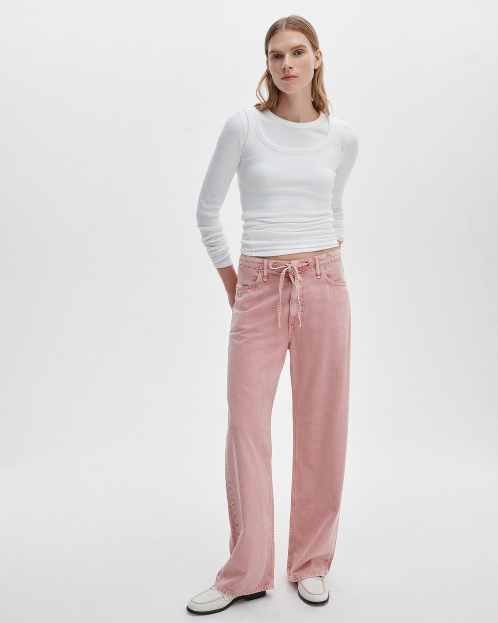 Rag & Bone Phoebe Drawstring Wide Leg Jeans