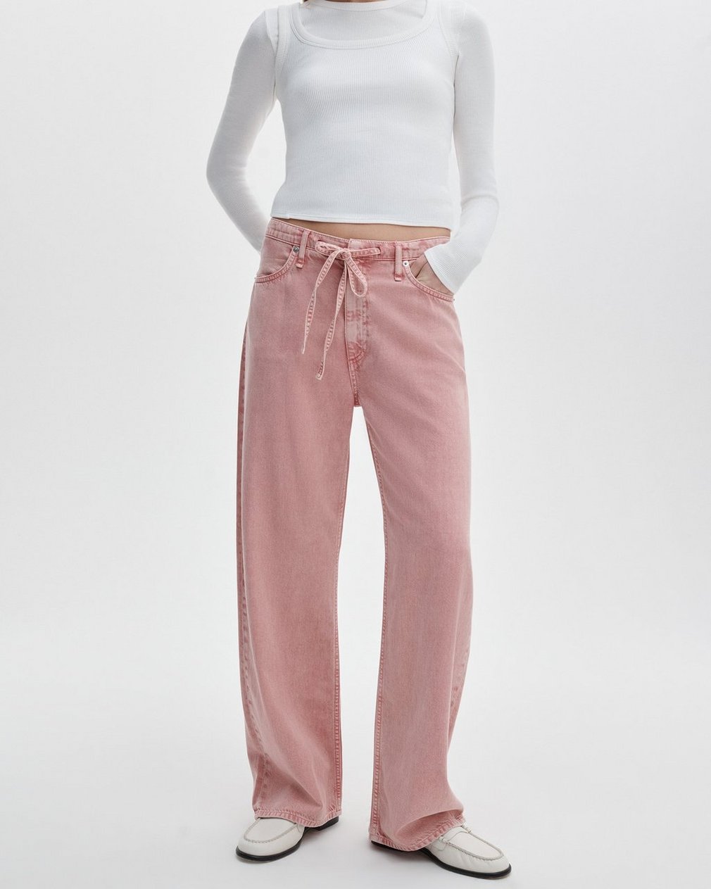 Rag & Bone Phoebe Drawstring Wide Leg Jeans