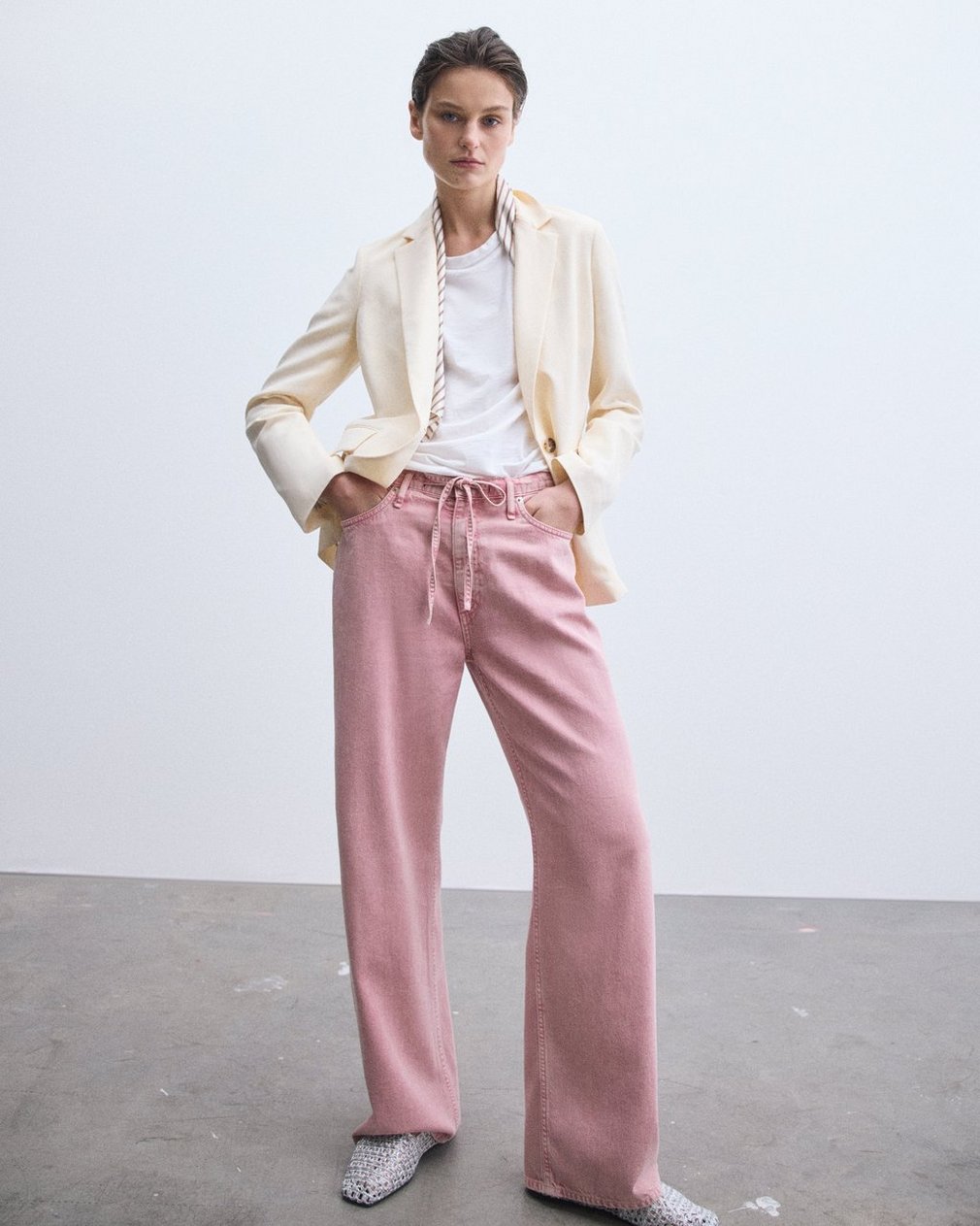 Rag & Bone Phoebe Drawstring Wide Leg Jeans