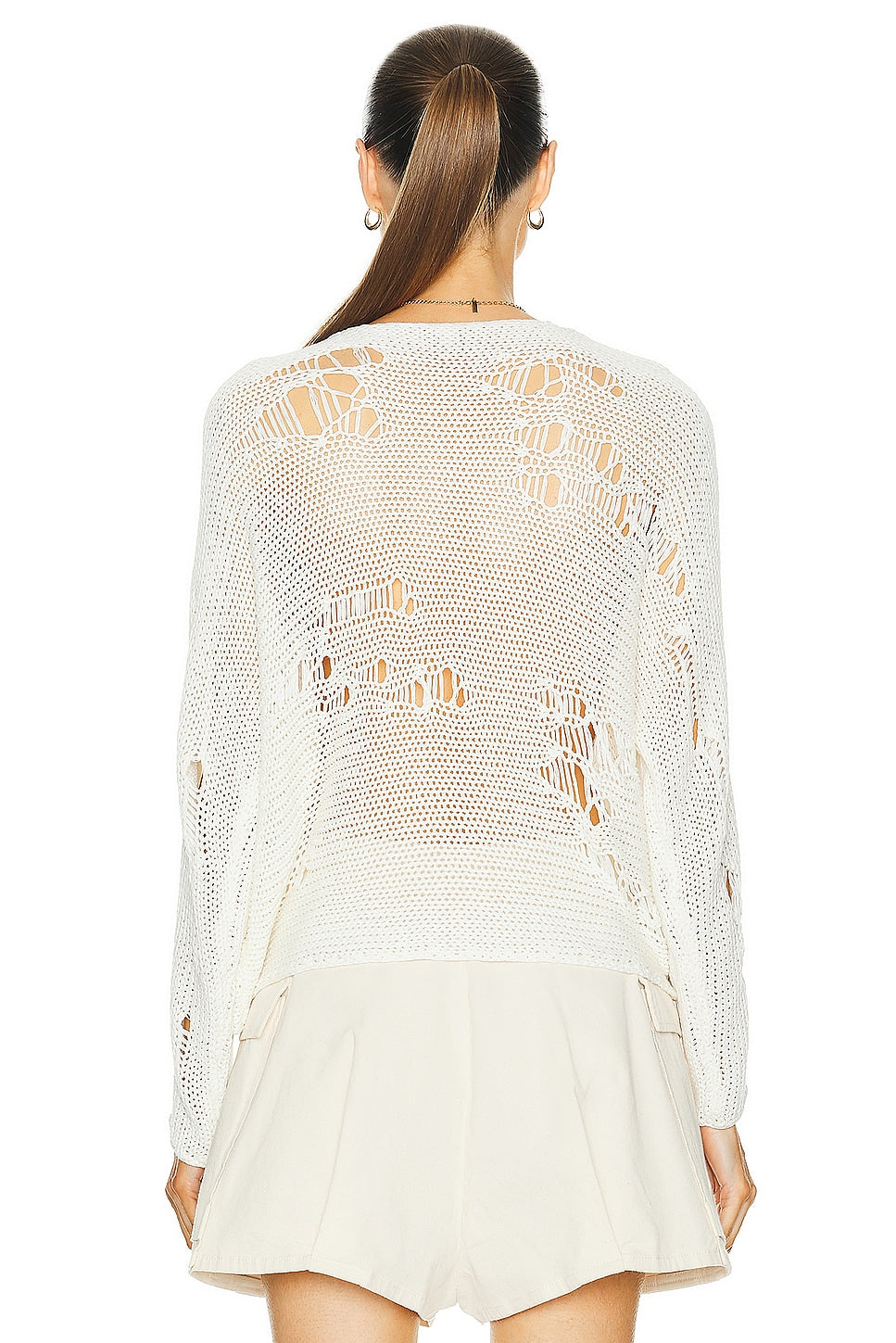 R13 Distressed Boyfriend Crewneck Sweater