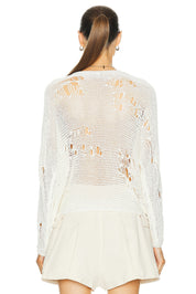 R13 Distressed Boyfriend Crewneck Sweater