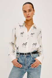 Rails Saige Shirt in Ivory Zebra