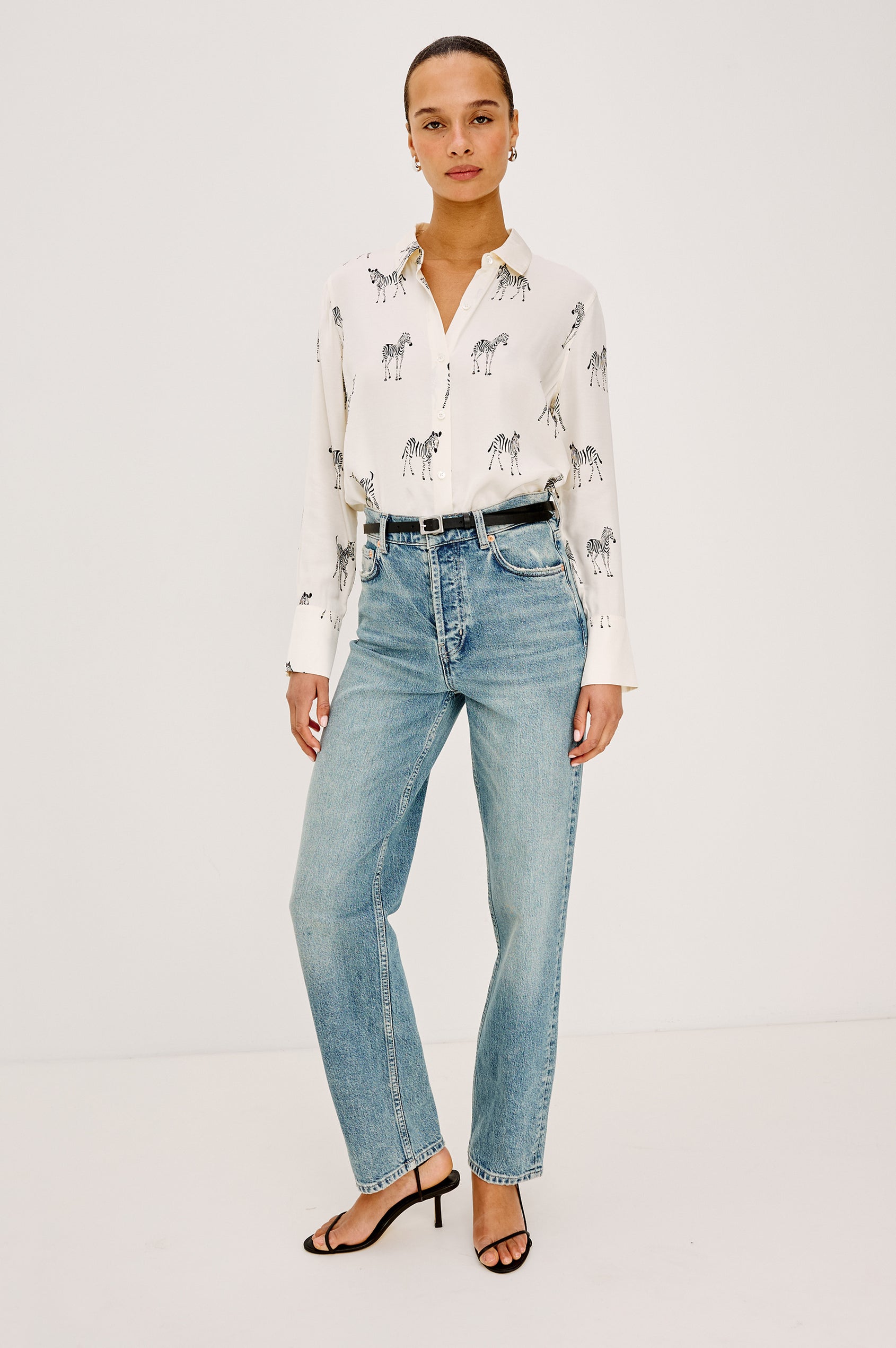 Rails Saige Shirt in Ivory Zebra