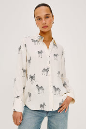 Rails Saige Shirt in Ivory Zebra
