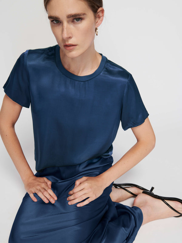 Nation Marie Satin Boxy Crop Top