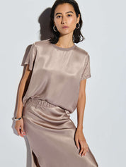 Nation Marie Satin Boxy Crop Top