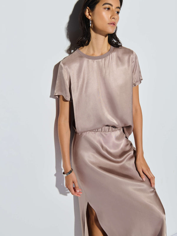 Nation Marie Satin Boxy Crop Top