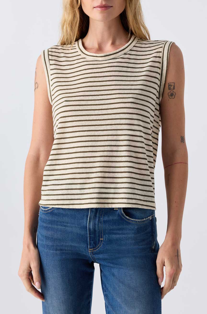 AMO Sleeveless Love Tee in Reseda Multi