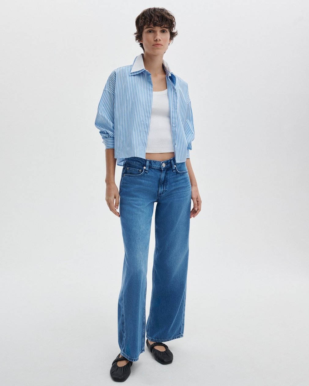Rag & Bone Saige Ankle Relaxed Straight Jeans in River