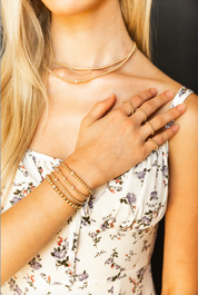 Karen Lazar Design 3MM Signature Bracelet with 3 14K Diamond Rondelles
