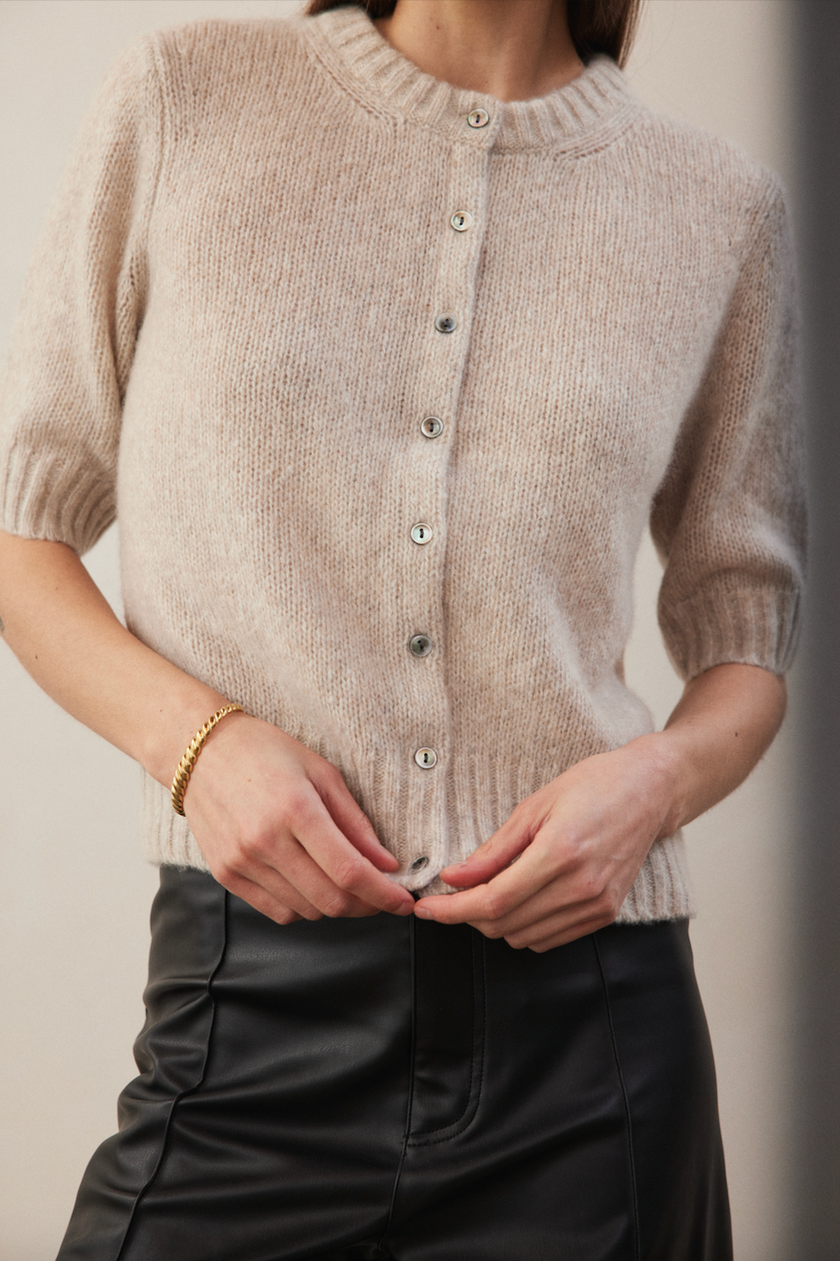 W.Cashmere Clara Short Sleeve Cardigan