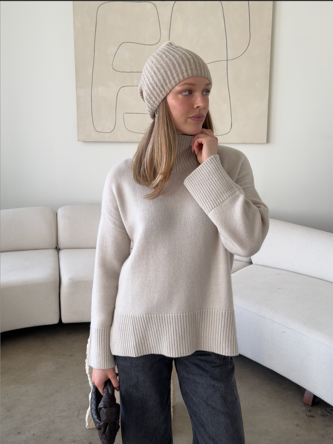 W.CASHMERE Caleb Ribbed Beanie