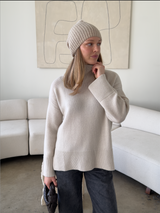 W.CASHMERE Caleb Ribbed Beanie