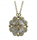 Gold Diamond Clover Pendant Necklace