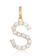 S. Row Designs Gold Initial Diamond Charm in "S"