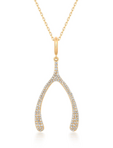 S. Row Designs Gold & Diamond Wishbone Charm
