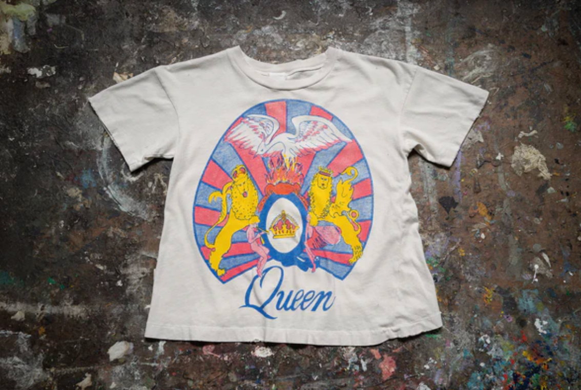 MadeWorn Queen Crop Tee in Vintage White