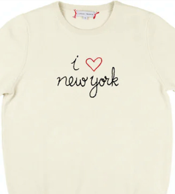 Lingua Franca "I Heart NY" Cashmere Crewneck
