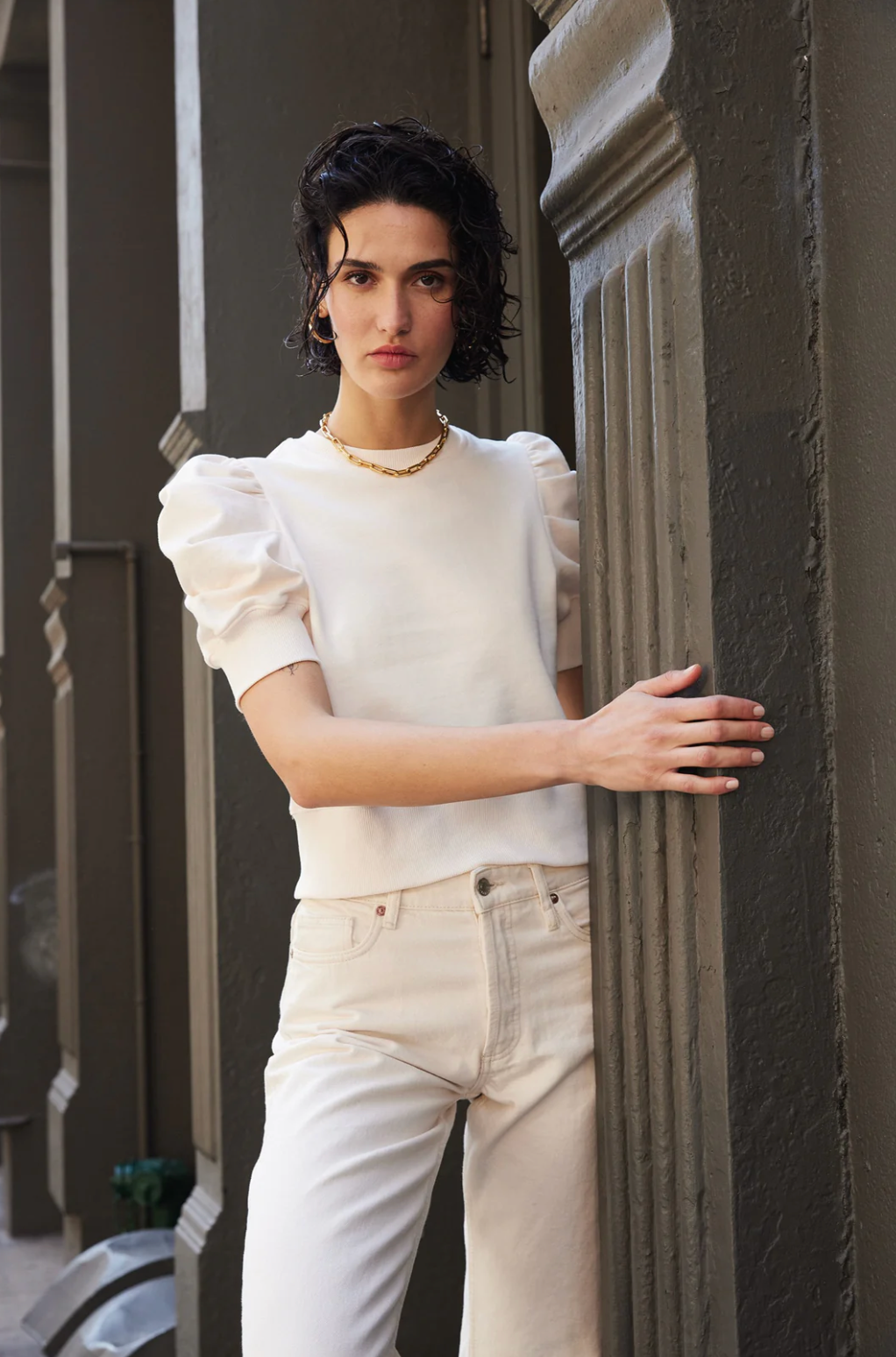 Soldout.nyc The Just Enough Puff Sleeve S/S Sweatshirt