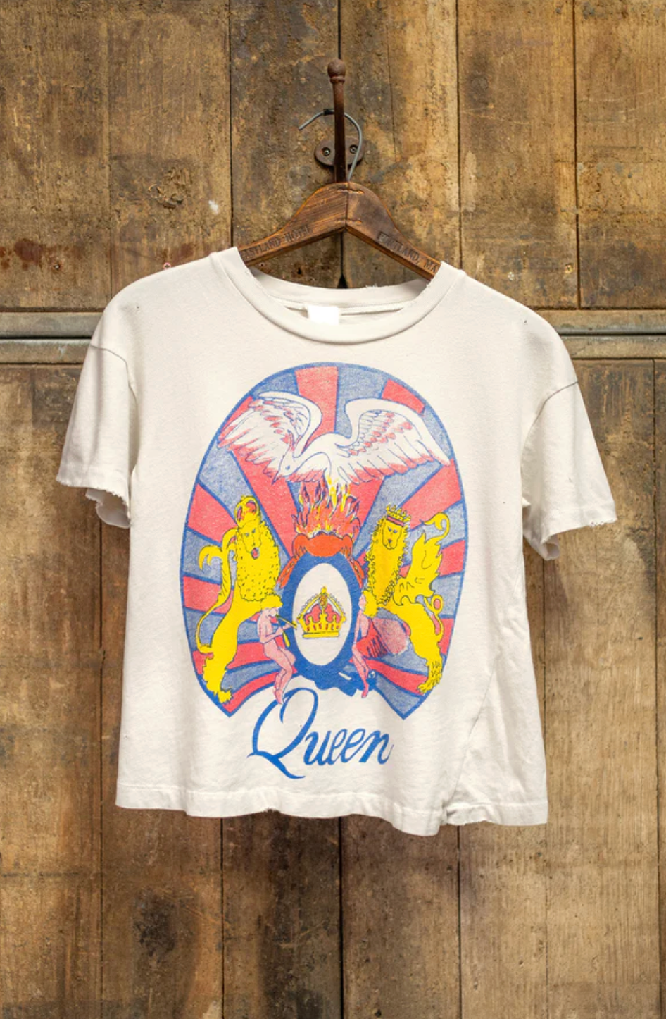 MadeWorn Queen Crop Tee in Vintage White