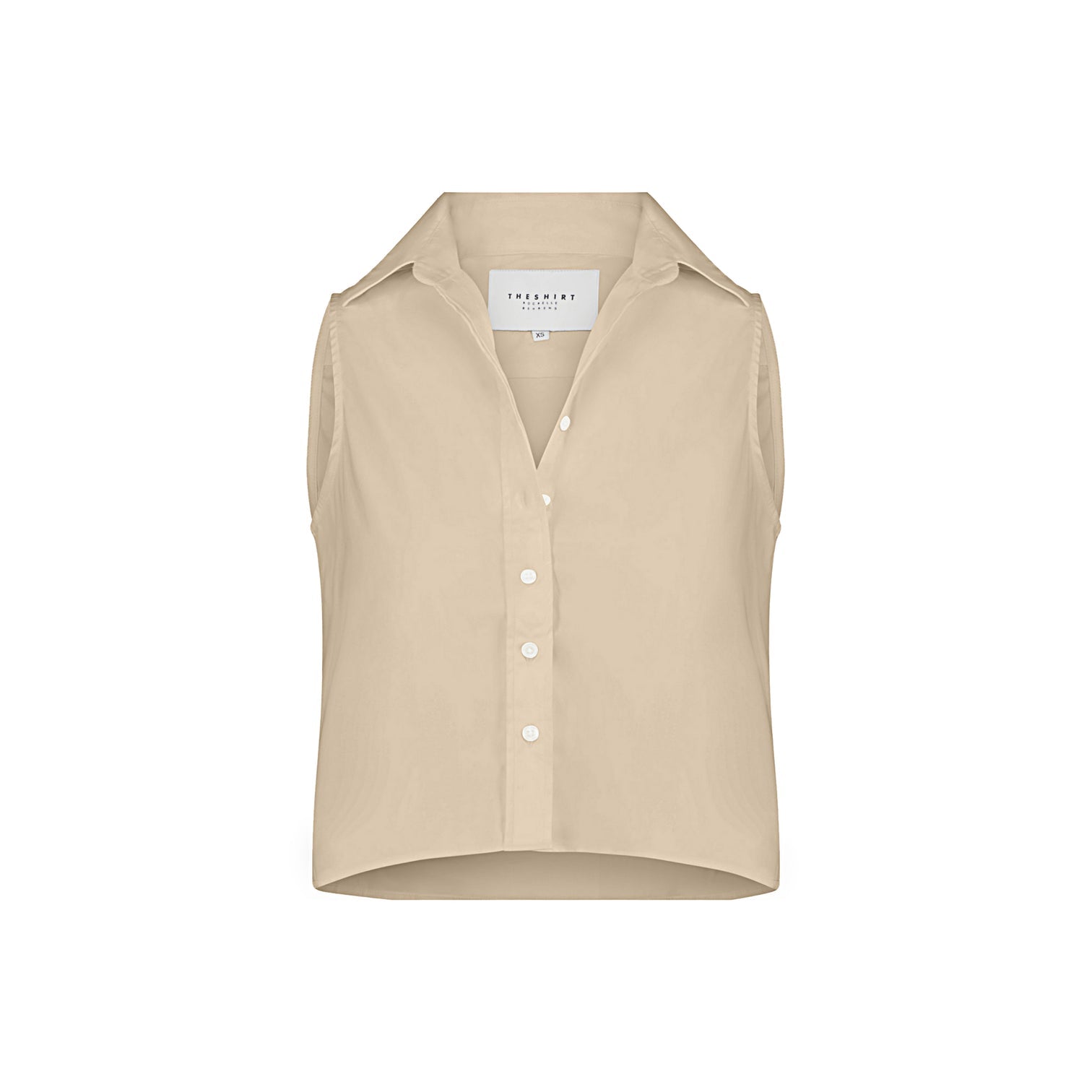 The Shirt The Boxy Cropped Sleeveless Shirt - White