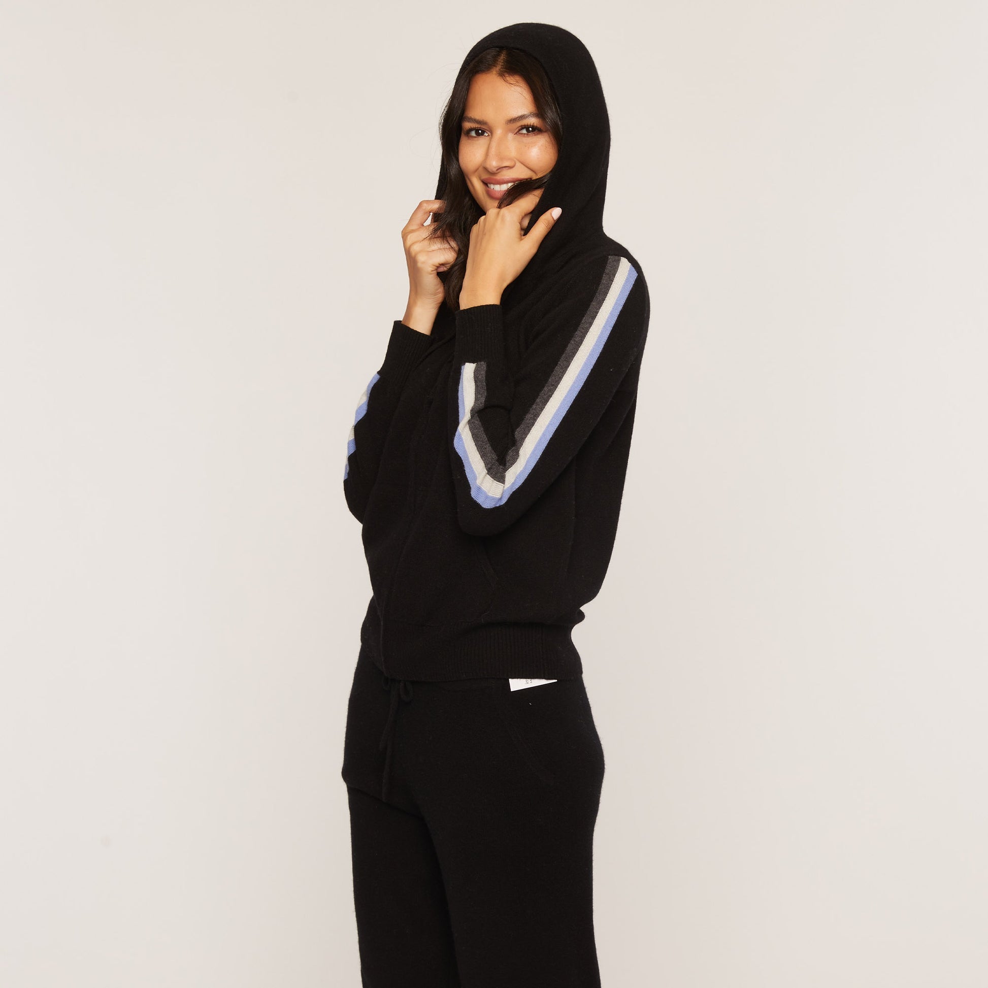 Cashmere Project Cashmere Stripe Sleeve Hoodie