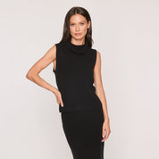 Cashmere Project Cropped Sleeveless Turtleneck