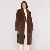 Cashmere Project Double Breasted Faux Fur Coat