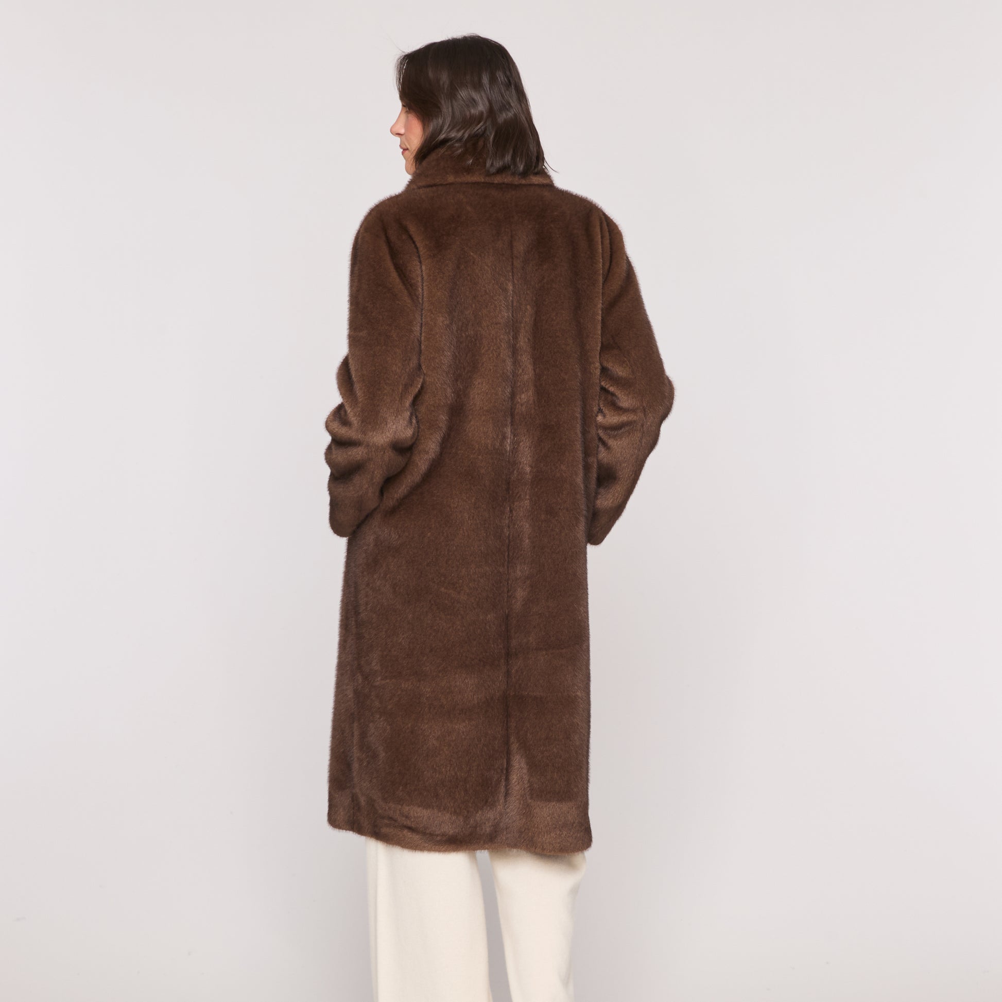 Cashmere Project Double Breasted Faux Fur Coat