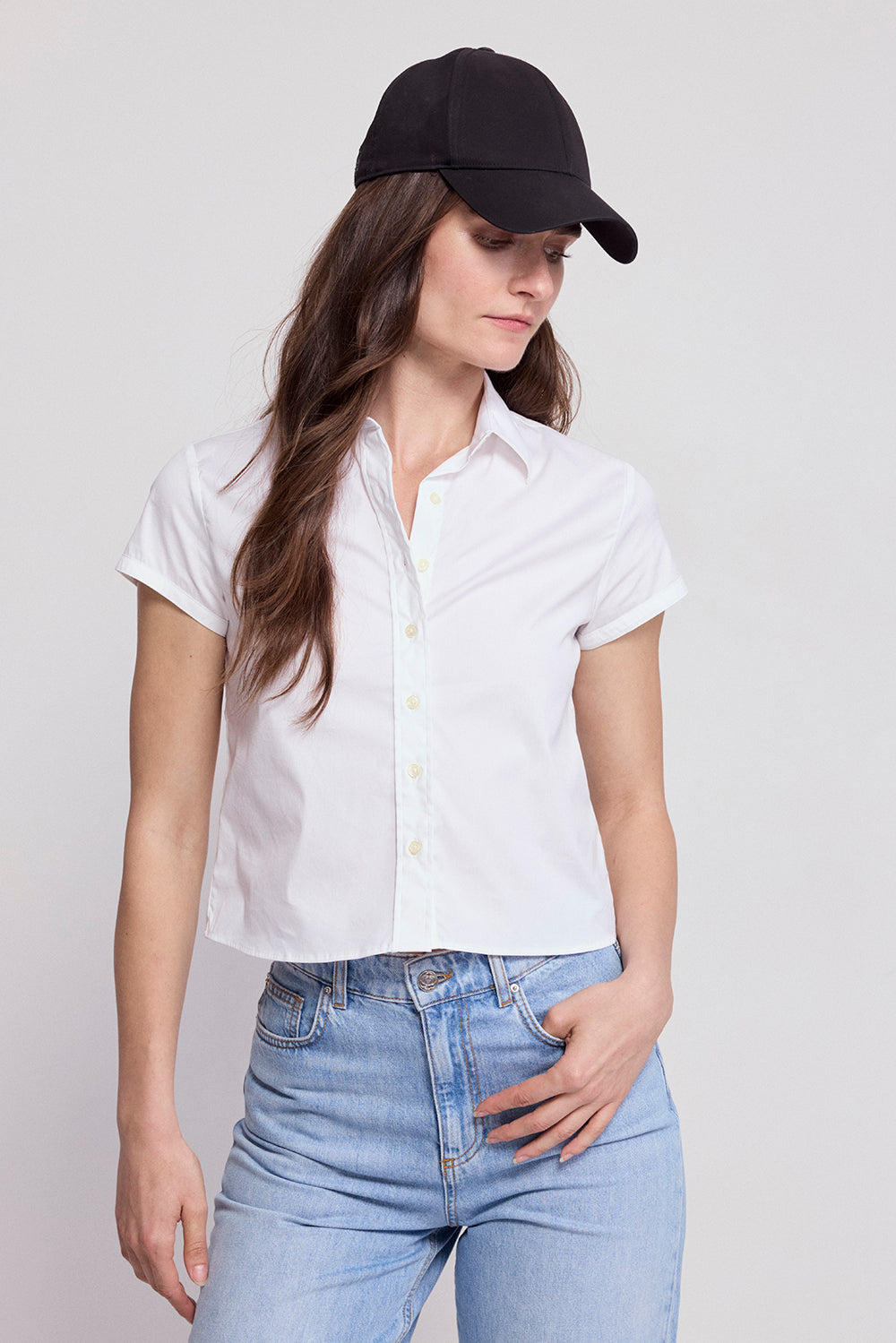 The Shirt Boxy Short Sleeve Cropped Shirt