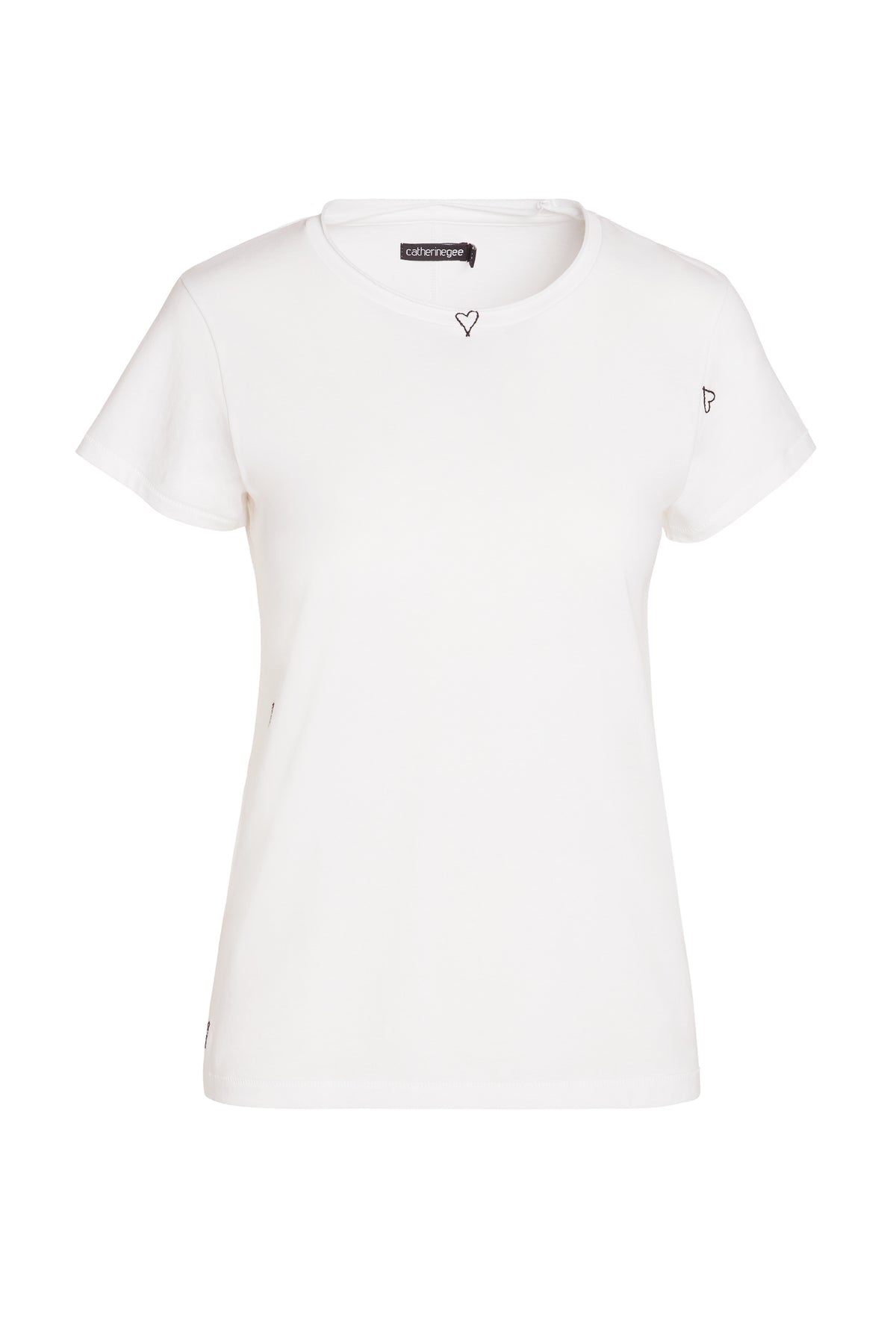 Catherine Gee Embroidered S/S Tee - Heart