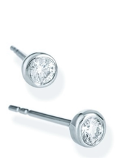 Round Diamond Bezel Earings