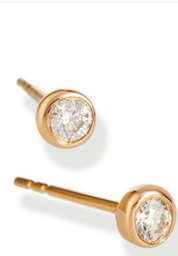 Round Diamond Bezel Earings