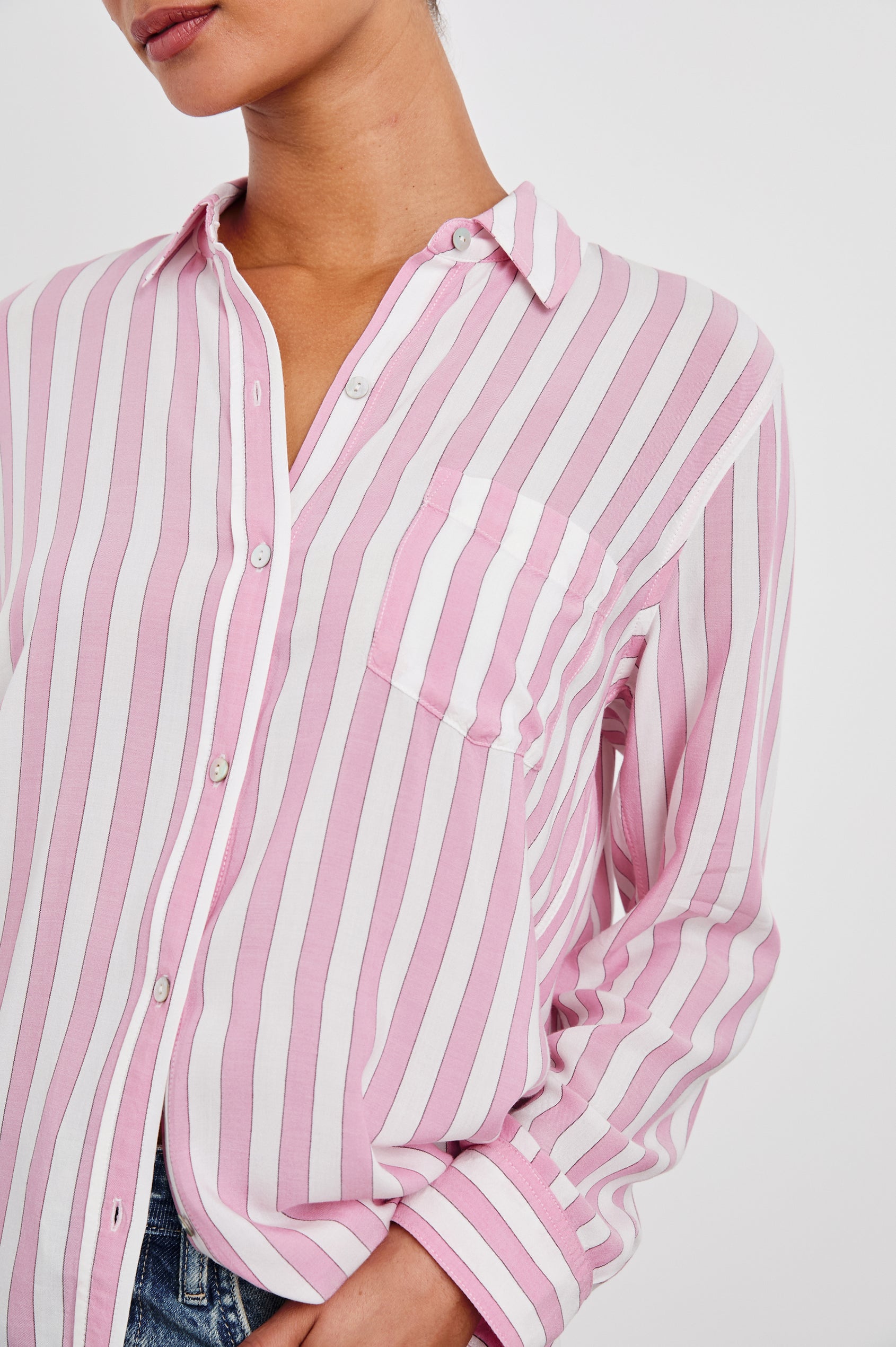 Rails Wren Shirt in Rose Bloom Stripe